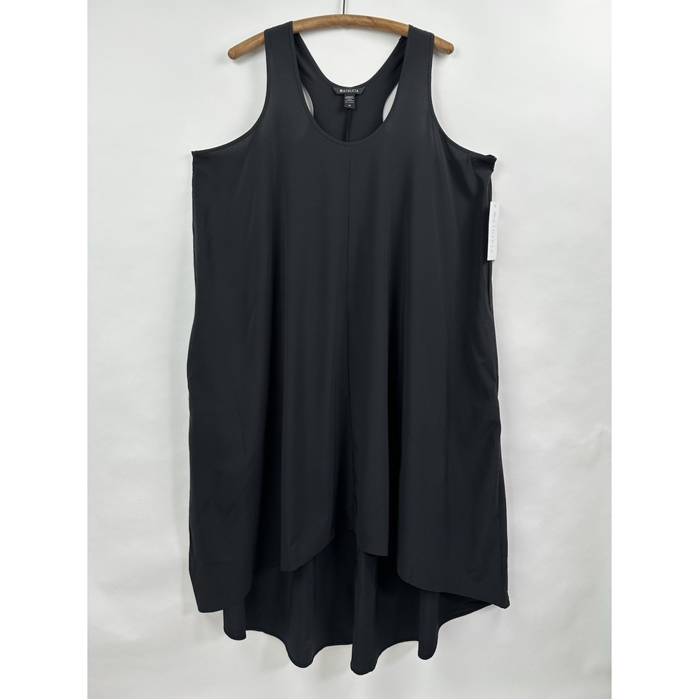 Athleta Presidio Maxi Dress 2X Plus Black Featherweight Stretch NWT Racerback - Picture 5 of 11